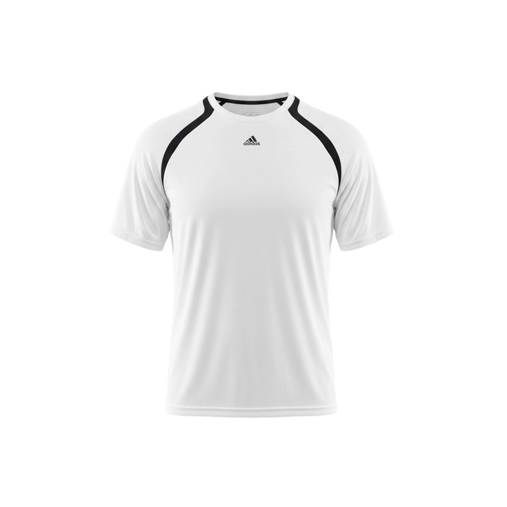 Adidas Climalite Mens 2XL White Black Short Sleeve Athletic Training Shirt